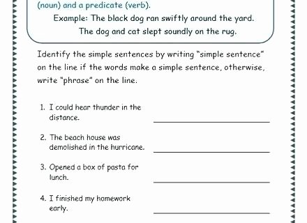 Topic Sentence Worksheets 4th Grade English Sentences Worksheets