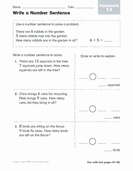 Topic Sentence Worksheets 5th Grade Number Sentence Worksheets 4th Grade