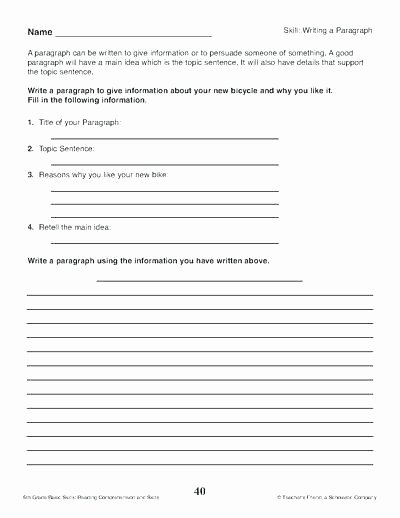 Topic Sentence Worksheets 5th Grade Paragraphs with Misspelled Words Worksheets