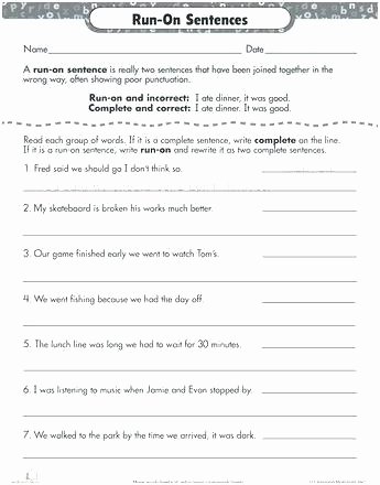 Topic Sentence Worksheets 5th Grade Writing Sentences Worksheets Grade 4th Correcting Types