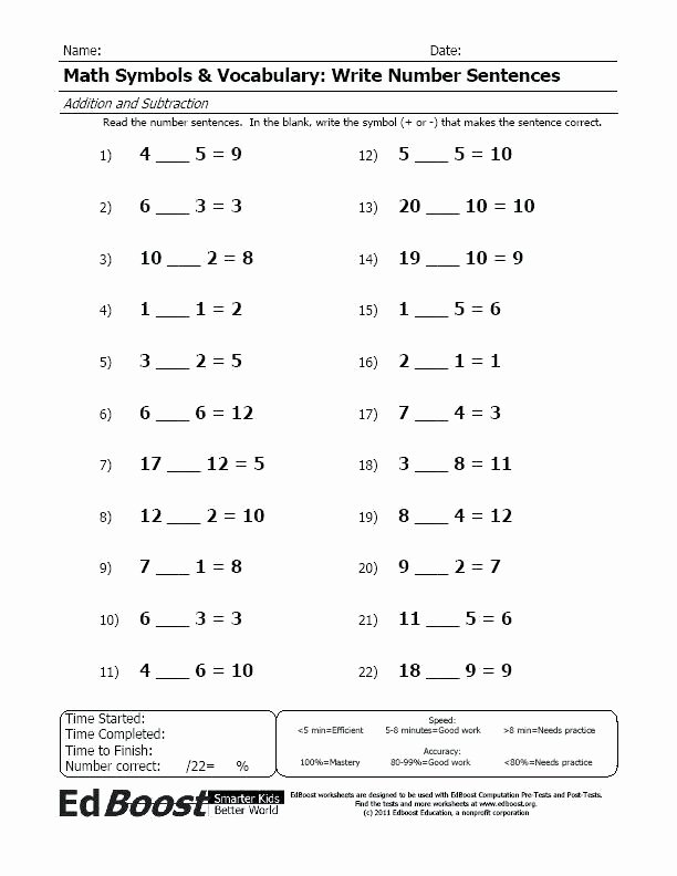 Topic Sentences Worksheets Grade 4 Number Sentences What is A Sentence Equivalent Balancing