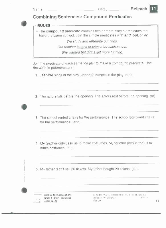 Topic Sentences Worksheets Grade 4 Worksheets for Pound Sentences Practice Simple Plex