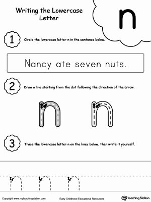 Tracing Lowercase Letters Printable Worksheets Writing Lowercase Letter N