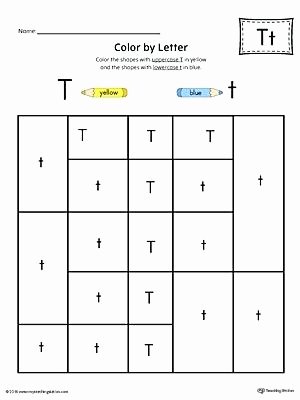 Tracing Numbers 1 5 Uppercase Letter T Color by Worksheet Preschool Worksheets