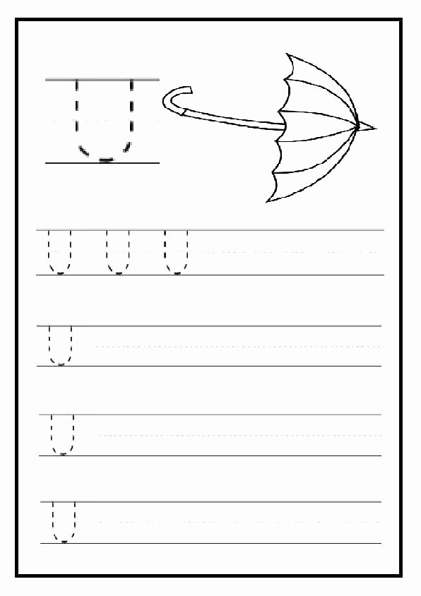 Tracing Numbers Pdf Letter U Worksheets for Preschool K Collection Tracing