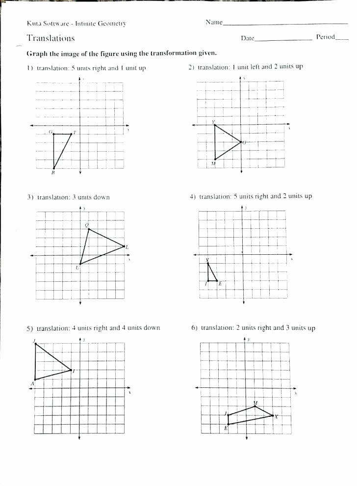 Transformations Math Worksheets Transformations Worksheet Algebra 2 – Propertyrout
