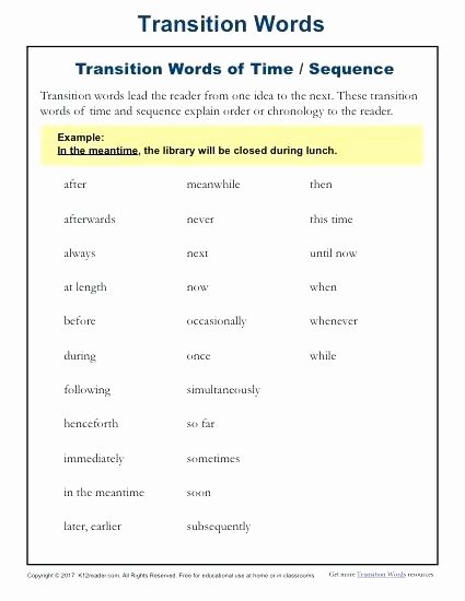 Transition Words Practice Worksheet Procedural Writing Potion Worksheet Activity Sheet