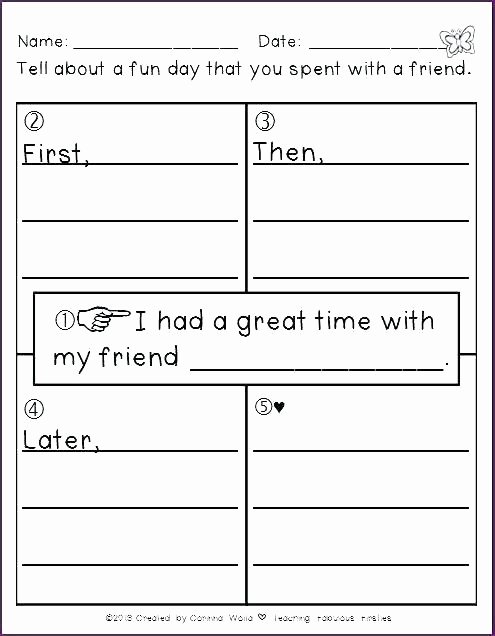 Transition Words Worksheets 4th Grade First Grade Writing Worksheets Prompts 1st Good Friend