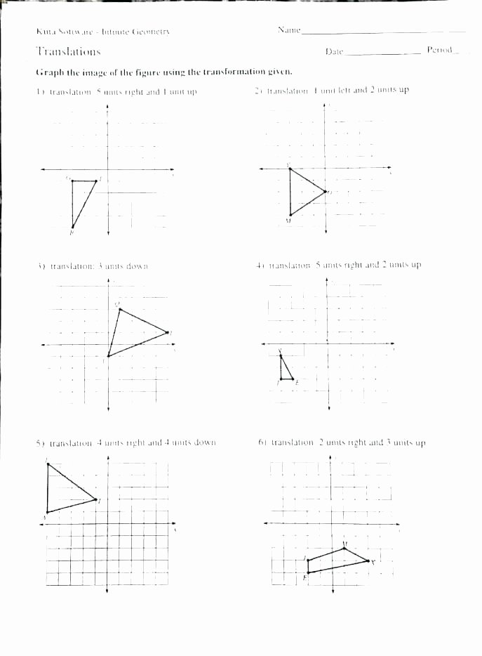 Translation Worksheets Geometry Beginning Geometry Worksheets Free