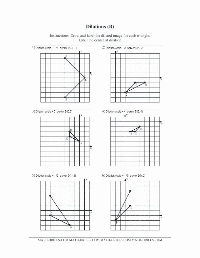 Translation Worksheets Geometry Geometric Dilations Worksheet Math Translation Worksheet