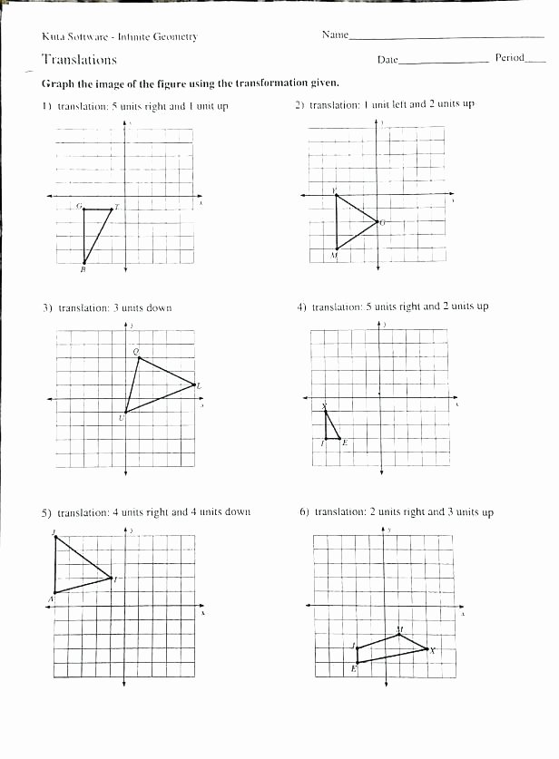 Translations Math Worksheets Grade 5 Math Transformations Worksheets Reflection Rotation