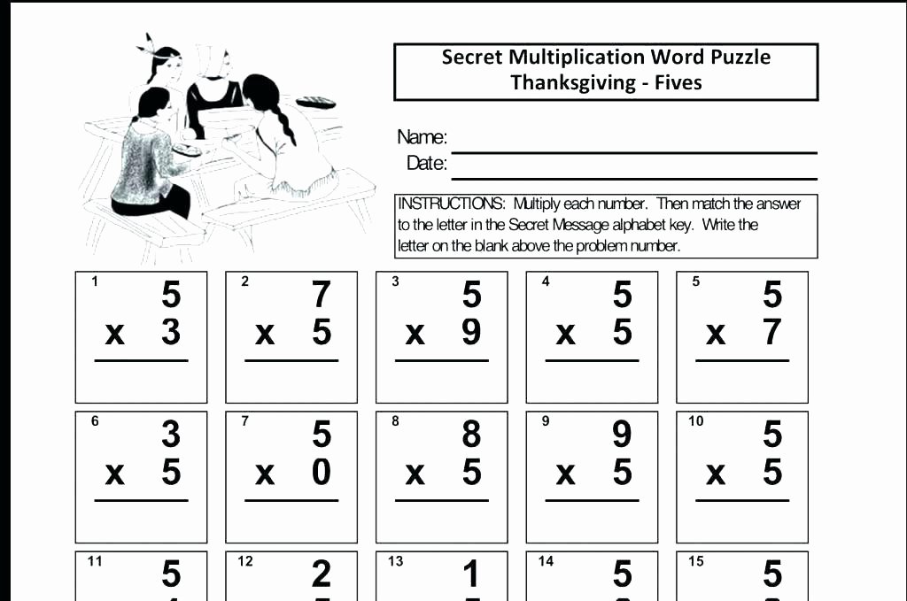 Turkey Math Worksheet Fun Printable Math Worksheets Fun with Fun Multiplication