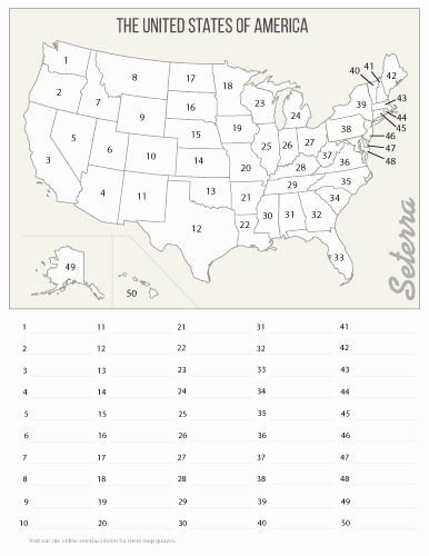 United States Map Quiz Worksheet Name the Us States Map Game