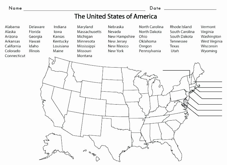 United States Map Quiz Worksheet United States Map Print – Ianbell