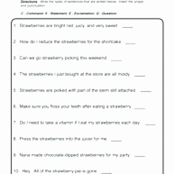 Unscramble Sentences Worksheets 1st Grade New Free Types Of Sentences Worksheets