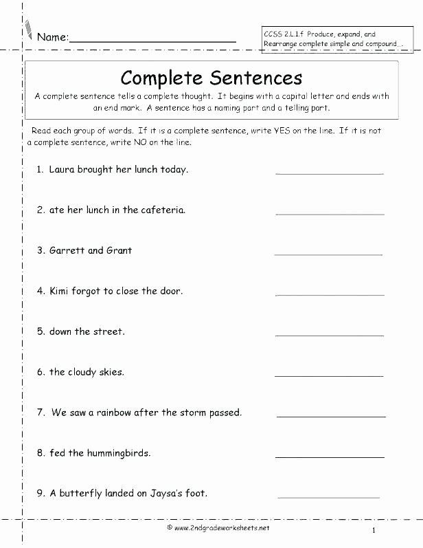 Unscramble Sentences Worksheets 1st Grade New Worksheets Grade Sentence Structure Free Bining Sentences