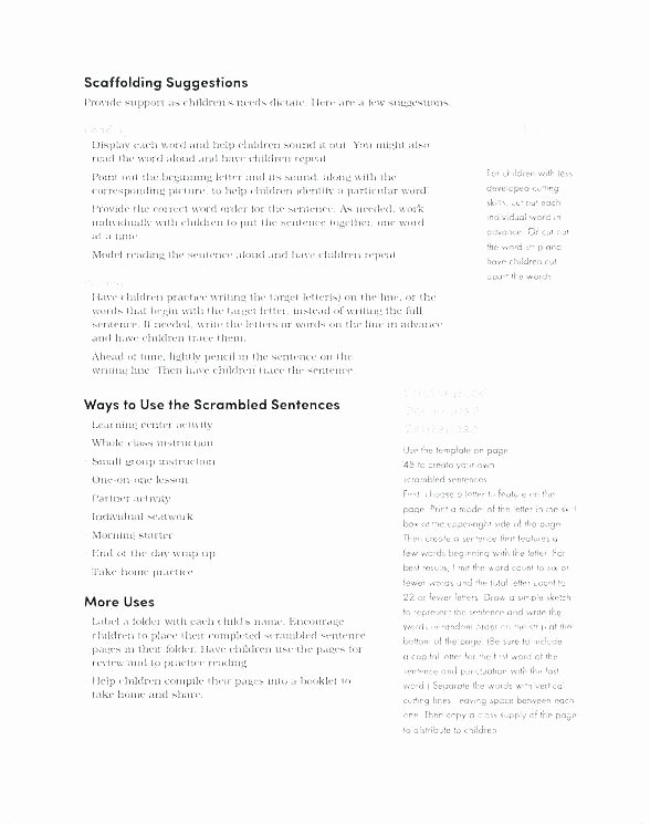 Unscramble Sentences Worksheets 1st Grade Unique Free Sentence Scramble Worksheets