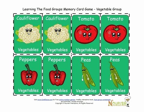 Vegetable Worksheets for Preschool Fun Matching Card Game for Children to Play and Learn About