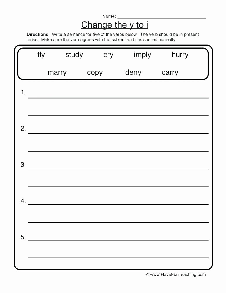 Verb Tense Worksheets 1st Grade Past Tense Verbs Worksheets Grade Simple for 5