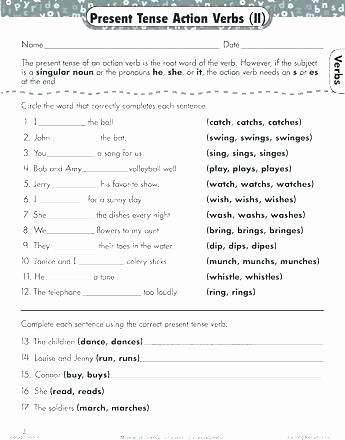 Verb Tense Worksheets 2nd Grade Future Tense Worksheets