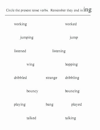 Verb Tense Worksheets 3rd Grade Ed and Ing Worksheets