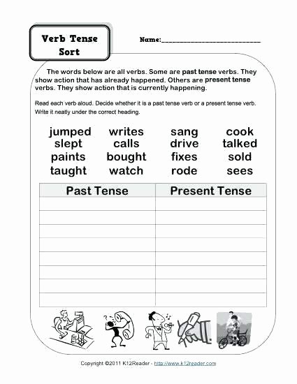 Verb Tense Worksheets Middle School Grammar Tenses Worksheets Full Size Grammar Worksheets