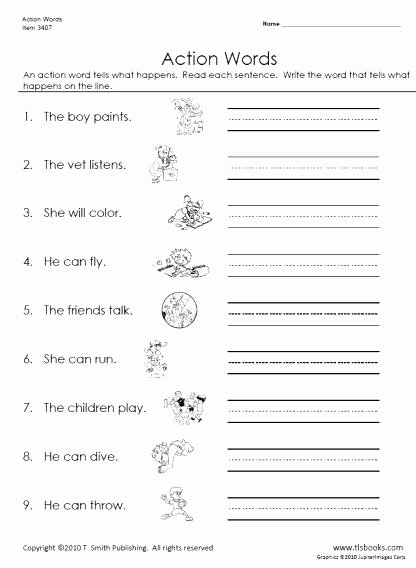 Verb Worksheet 2nd Grade Action Verb Worksheets 2nd Grade – Newstalkfo