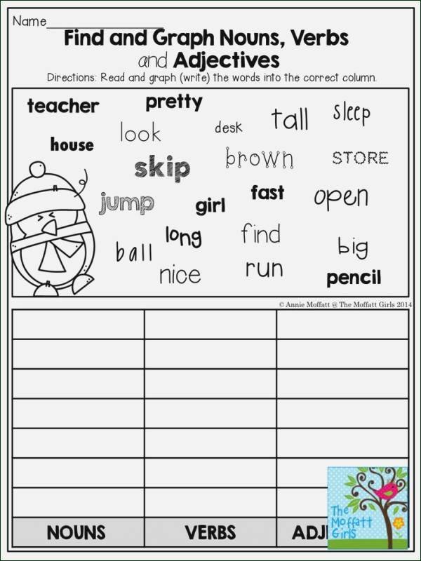 Verb Worksheet 2nd Grade Nouns and Verbs Worksheets