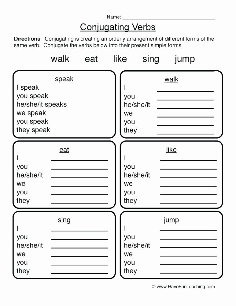 Verbs Worksheet 4th Grade Free Past Tense Verb Worksheets First Grade Verb Worksheets