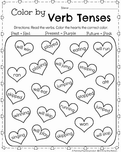 Verbs Worksheets for 1st Grade 1st Grade Math and Literacy Worksheets for February