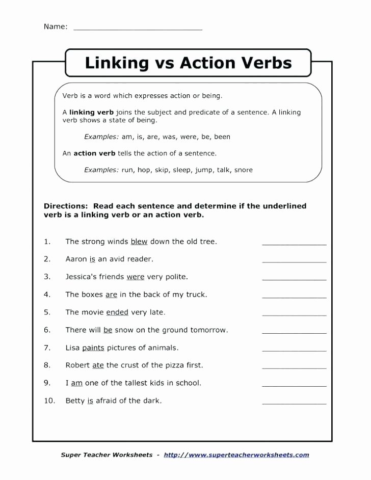 Verbs Worksheets for 1st Grade Verb Worksheets Grade 1 – Petpage
