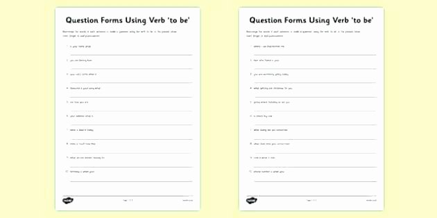 Verbs Worksheets for Middle School the Verb to Be Worksheets