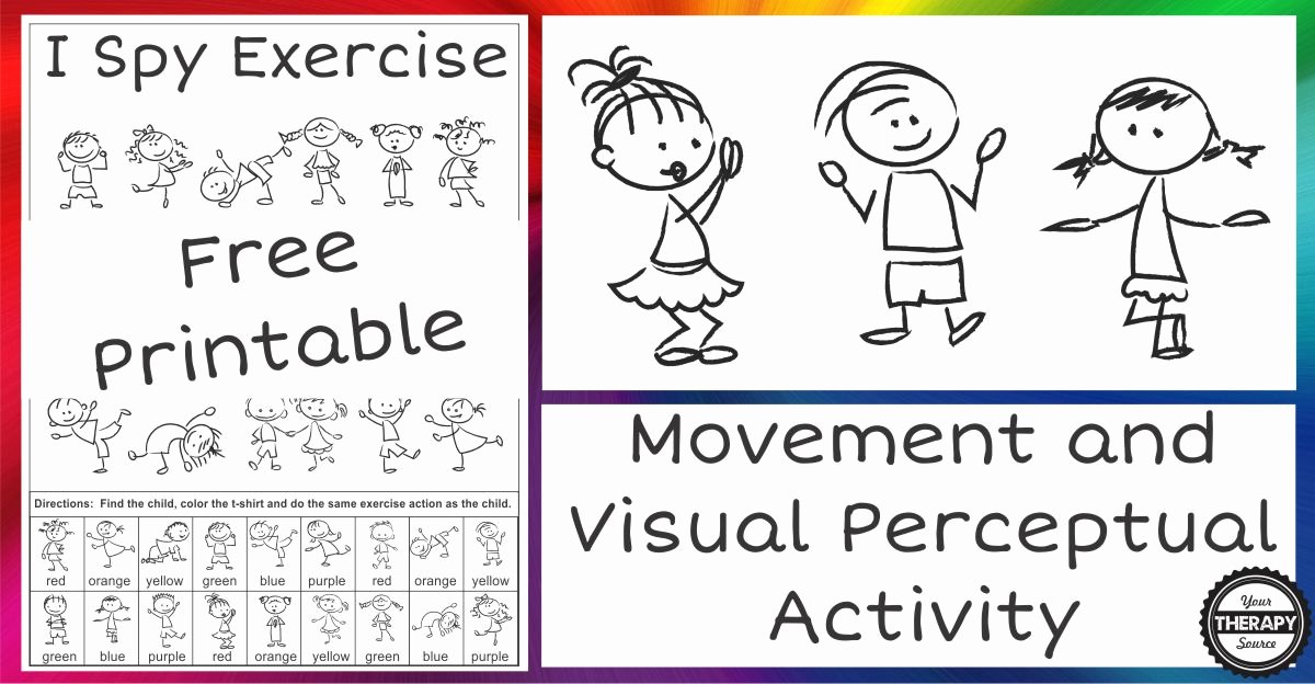 Visual Discrimination Worksheets for Adults I Spy Exercise Movement and Visual Perceptual Activity