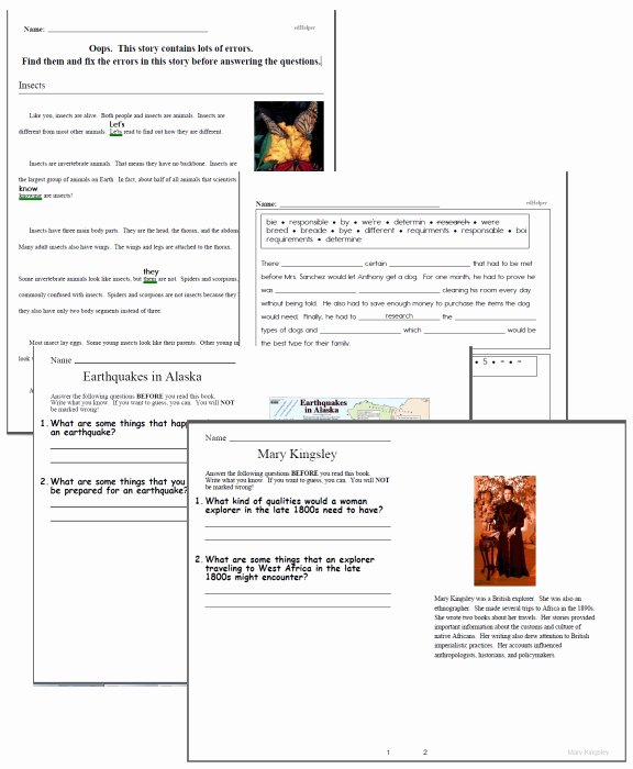 Volcano Reading Comprehension Worksheets May Worksheets and Workbooks