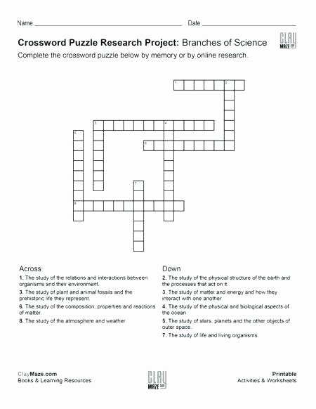 Volcano Worksheet for Kids Free Printable Crossword Puzzle Worksheets Puzzles Pattern
