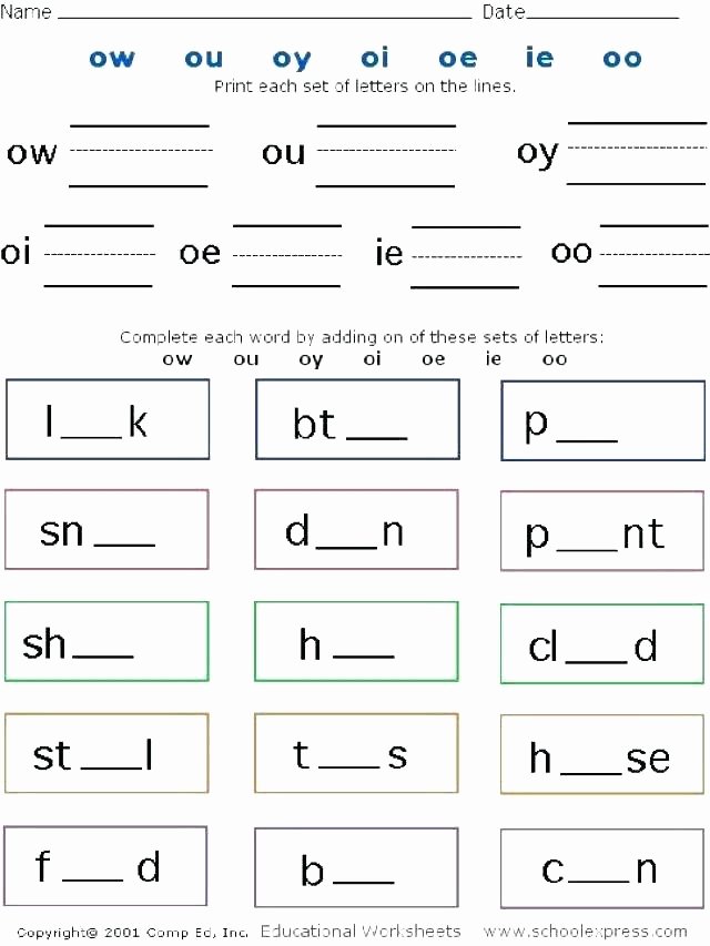 Vowel Diphthongs Worksheet Long Vowel Short Worksheets First Grade and Vowels 3 sounds