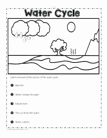 Water Cycle Worksheet Kindergarten Cloud Worksheets for 2nd Grade