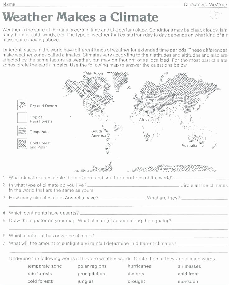 Weather Worksheets for 2nd Grade Weather Map Worksheets 4th Grade