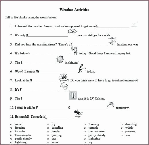 Weather Worksheets for 2nd Grade Weather Worksheets for Grade 2 Worksheets Weather for Grade