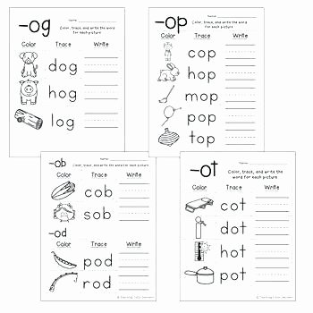 Word Family Worksheet Kindergarten Words Worksheets Free Printable Reading for Kindergarten
