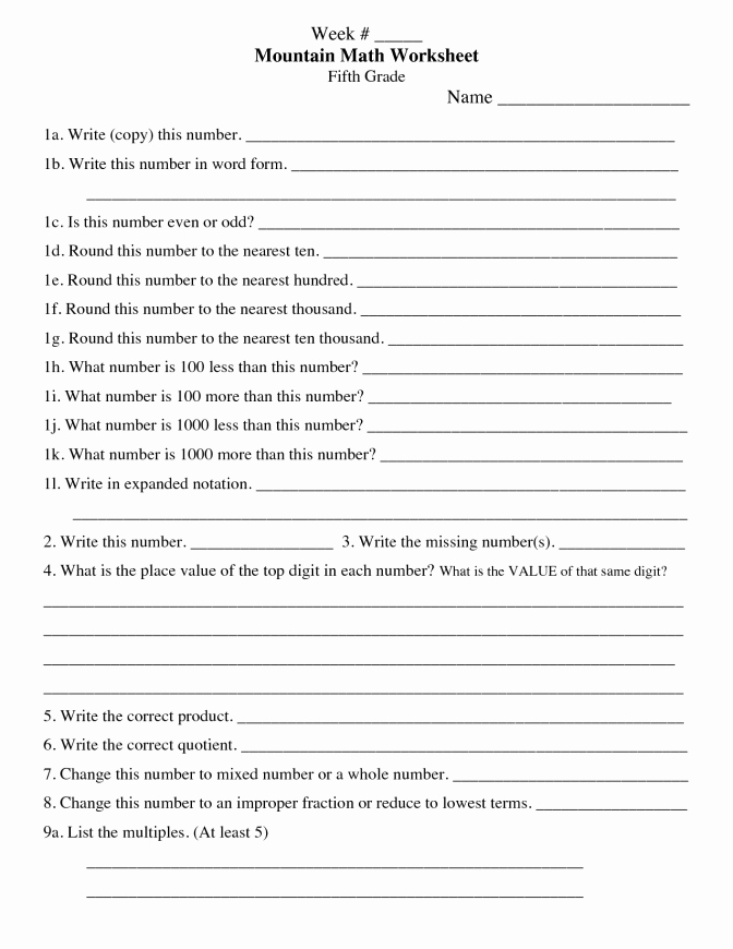 Word form Worksheets 4th Grade Decimal Worksheets 4th Grade Place Value Lovely Printable