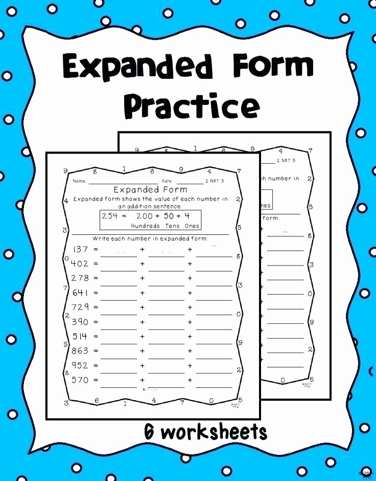 Word form Worksheets 4th Grade Expanded form Worksheets 2nd Grade