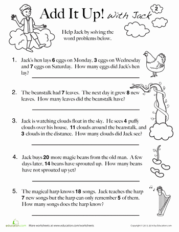 Word Problems Worksheets 1st Grade Math Word Problems Worksheets for High School