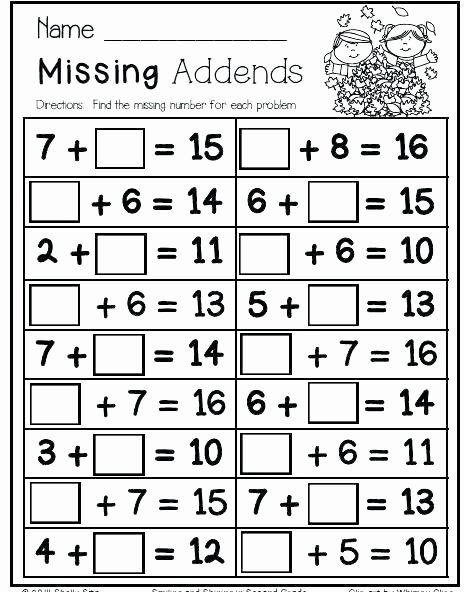 Word Problems Worksheets 1st Grade Missing Addend Word Problems Worksheets Addition First Grade
