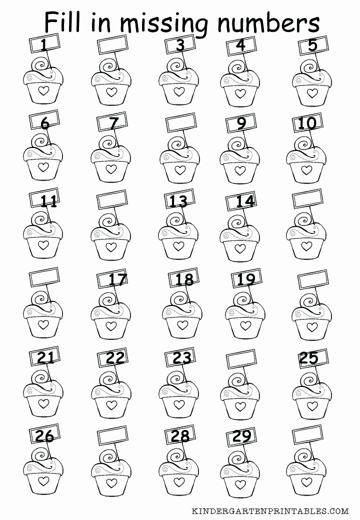 Write the Missing Numbers Worksheet Fill In the Missing Numbers 1 Worksheets Free Kindergarten