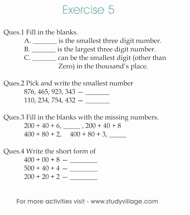 Write the Missing Numbers Worksheet Number 5 Worksheets