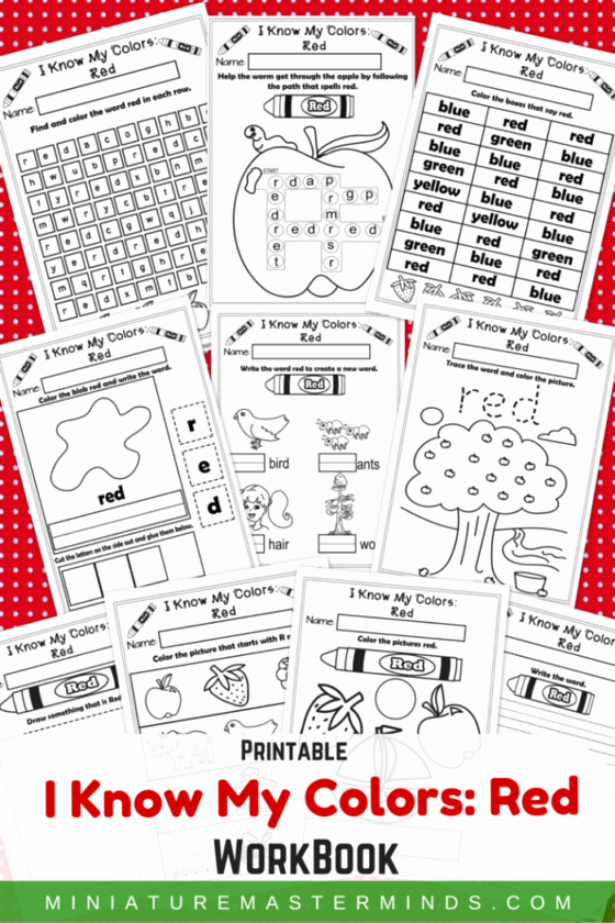 Yellow Worksheets for Preschool I Know My Colors Red No Prep Printable Workbook
